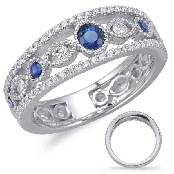 White Gold Sapphire & Diamond Ring Tennies Jewelry Appleton, WI