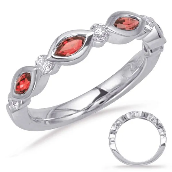 White Gold Ruby & Diamond Ring Tennies Jewelry Appleton, WI