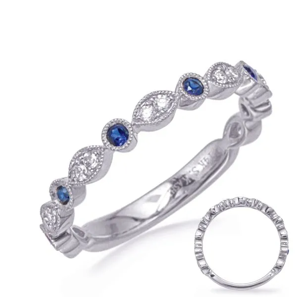White Gold Sapphire & Diamond Ring Tennies Jewelry Appleton, WI