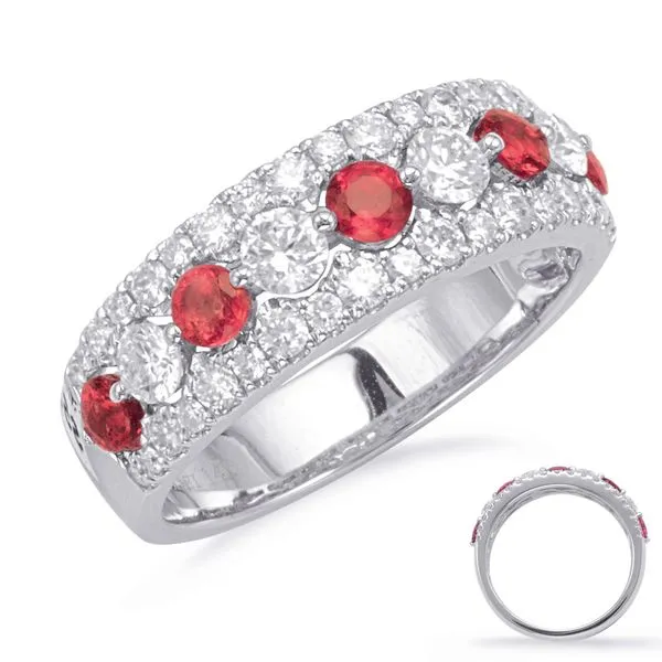 White Gold Ruby & Diamond Ring Tennies Jewelry Appleton, WI