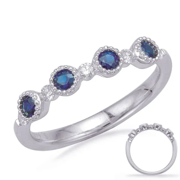 White Gold Sapphire & Diamond Ring Tennies Jewelry Appleton, WI