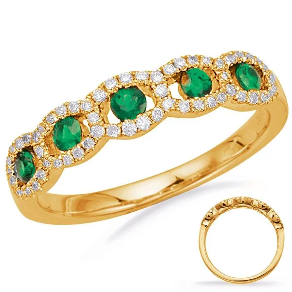 Yellow Gold Emerald & Diamond Ring Tennies Jewelry Appleton, WI
