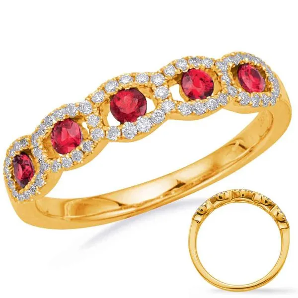 Yellow Gold Ruby & Diamond Ring Tennies Jewelry Appleton, WI