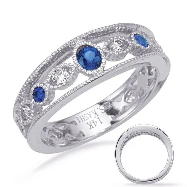 White Gold Sapphire & Diamond Ring Tennies Jewelry Appleton, WI