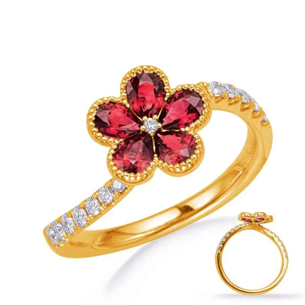 Yellow Gold Ruby & Diamond Ring Tennies Jewelry Appleton, WI