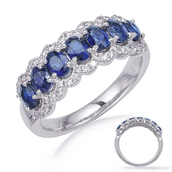 White Gold Sapphire & Diamond Ring Tennies Jewelry Appleton, WI