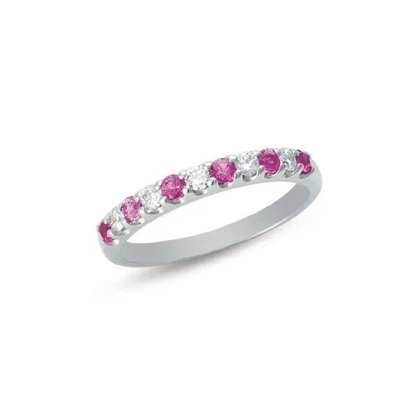 Pink Sapphire & Diamond Band Tennies Jewelry Appleton, WI
