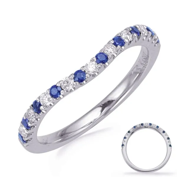 White Gold Sapphire & Diamond Band Tennies Jewelry Appleton, WI