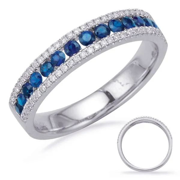 White Gold Sapphire & Diamond Ring Tennies Jewelry Appleton, WI