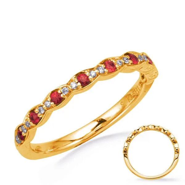 Yellow Gold Diamond & Ruby Band Tennies Jewelry Appleton, WI