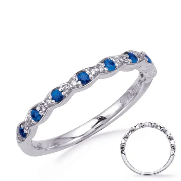 White Gold Diamond & Sapphire Band Tennies Jewelry Appleton, WI