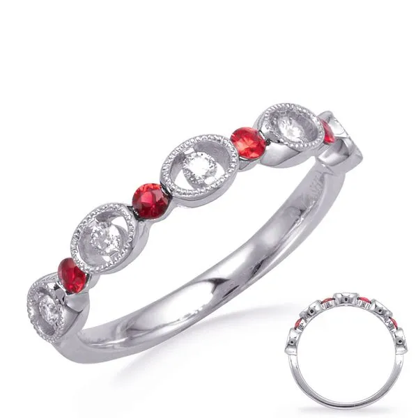 White Gold Ruby & Diamond Ring Tennies Jewelry Appleton, WI