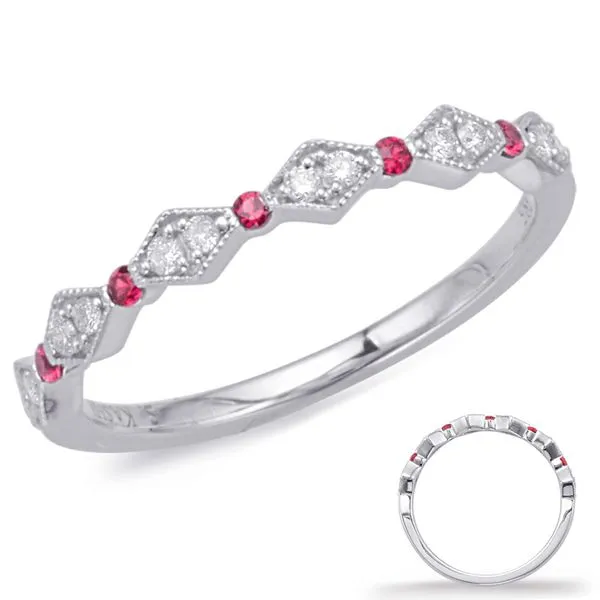 White Gold Ruby & Diamond Ring Tennies Jewelry Appleton, WI