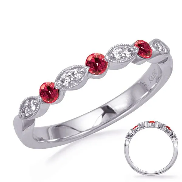 White Gold Ruby & Diamond Ring Tennies Jewelry Appleton, WI