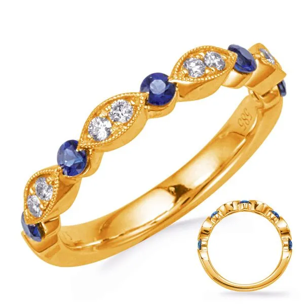 Yellow Gold Sapphire & Diamond Ring Tennies Jewelry Appleton, WI