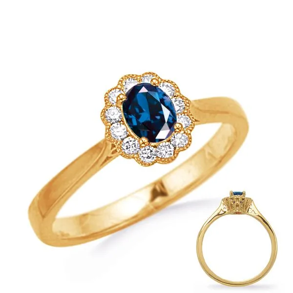 Yellow Gold Sapphire & Diamond Ring Tennies Jewelry Appleton, WI