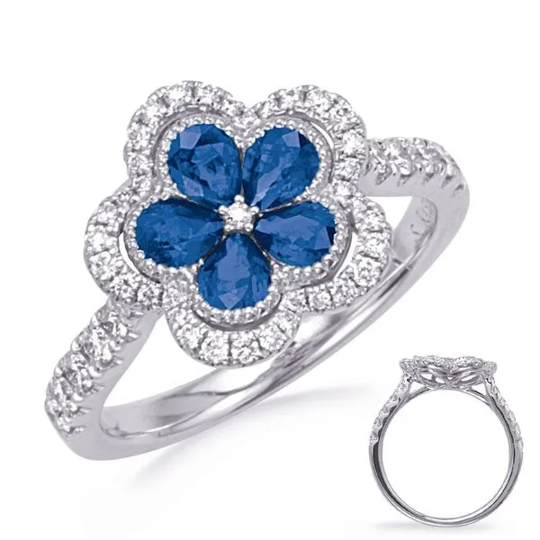 White Gold Sapphire & Diamond  Ring Raleigh Diamond Fine Jewelry Raleigh, NC