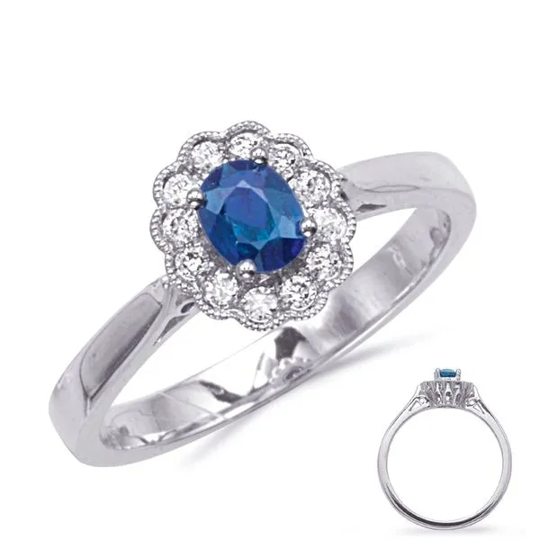 White Gold Sapphire & Diamond  Ring Spencer's Jewelers Athens, GA
