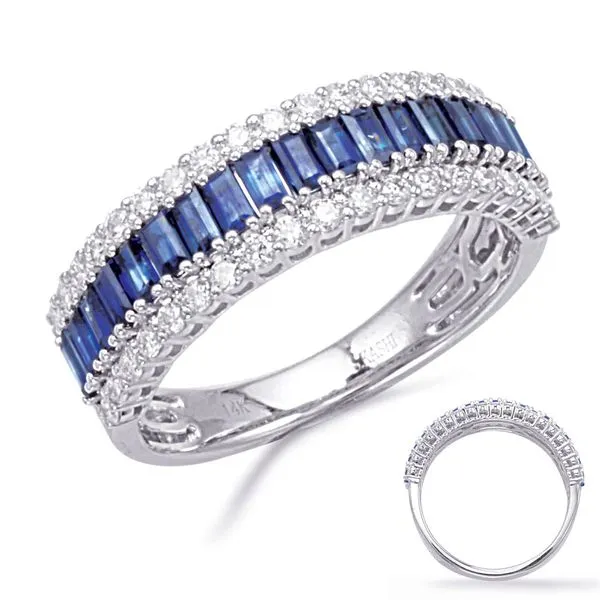 White Gold Sapphire & Diamond Ring Tennies Jewelry Appleton, WI