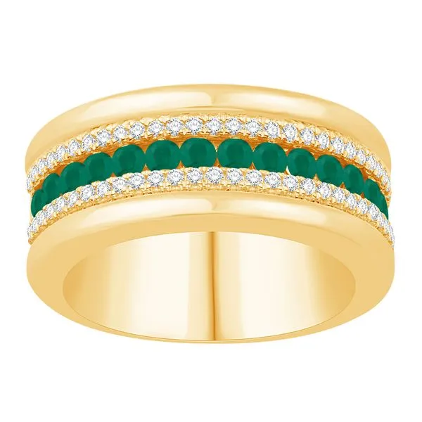 Yellow Gold Emerald & Diamond Ring J. Meredith Jewelers Delafield, WI