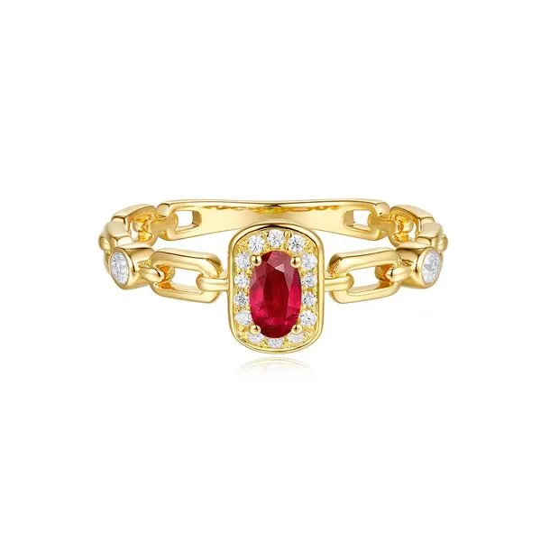 Yellow Gold Ruby & Diamond Ring D&M Jewelers Green Bay, WI