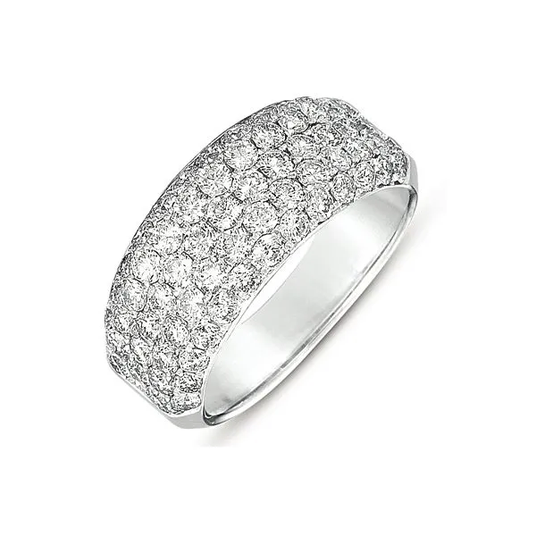 White Gold Pave Wedding Band Tennies Jewelry Appleton, WI