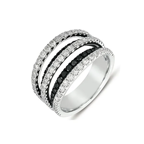 White Gold Black & White Diamond Ring Tennies Jewelry Appleton, WI
