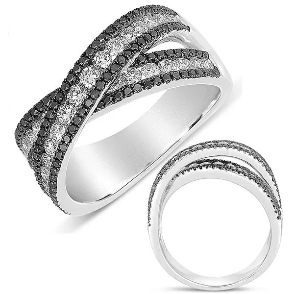 White Gold Black & White Diamond Band Tennies Jewelry Appleton, WI