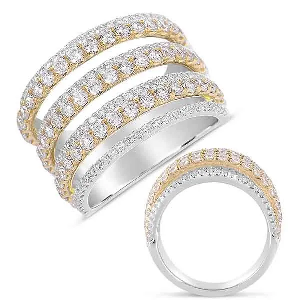 White & Yellow Gold Pave Diamond Ring Tennies Jewelry Appleton, WI