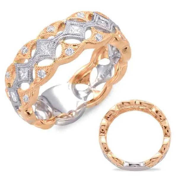 White & Rose Gold Pave Band Tennies Jewelry Appleton, WI