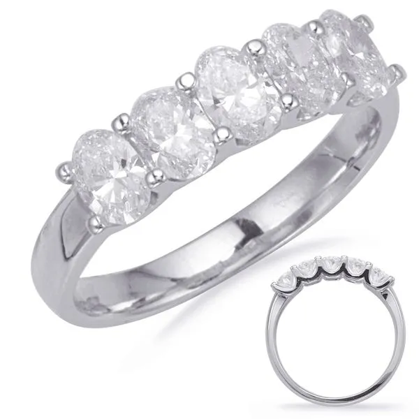 White Gold Oval Diamond Band Tennies Jewelry Appleton, WI