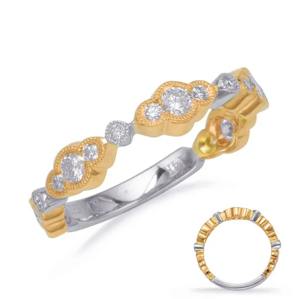 Yellow & White Gold Diamond Band Tennies Jewelry Appleton, WI