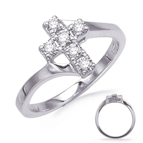 White Gold Cross Ring Ask Design Jewelers Olean, NY