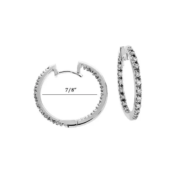 White Gold Diamond Hoop Earr Tennies Jewelry Appleton, WI