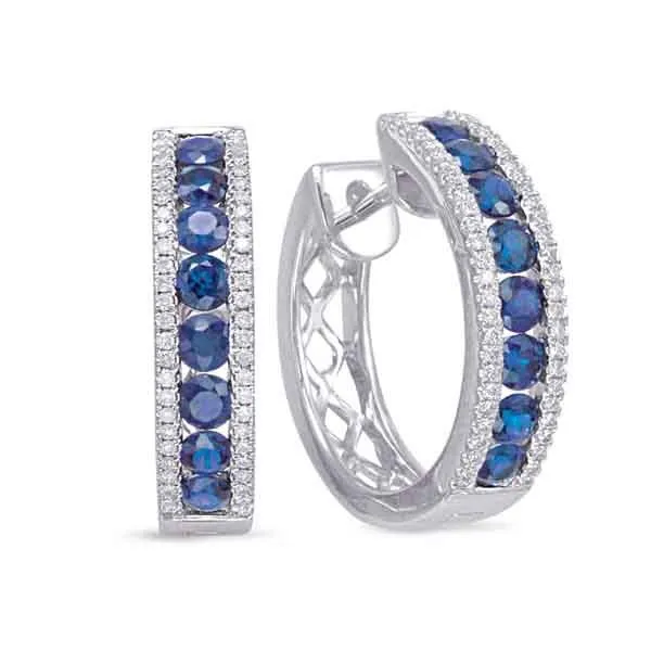 White Gold Sapphire & Diamond Earring Tennies Jewelry Appleton, WI