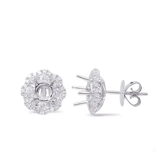 White Gold Halo Diamond Earring Moseley Diamond Showcase Inc Lexington, SC