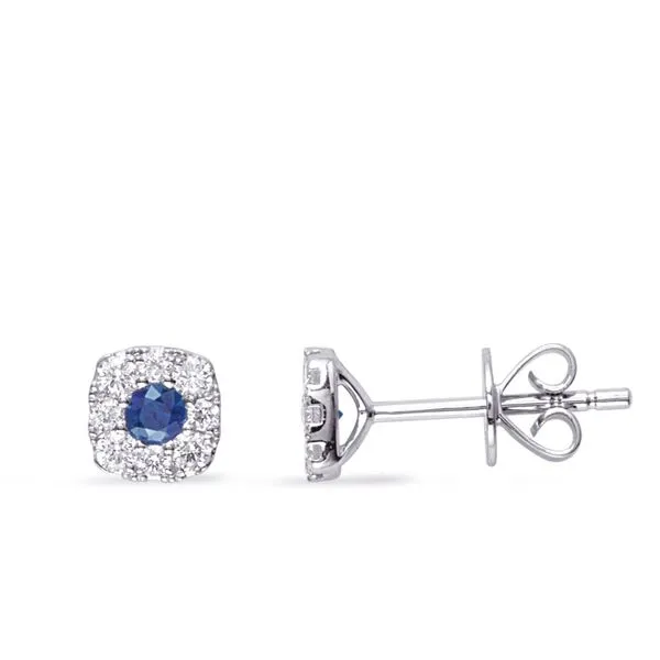 White Gold Diamond & Sapphire Earring Tennies Jewelry Appleton, WI