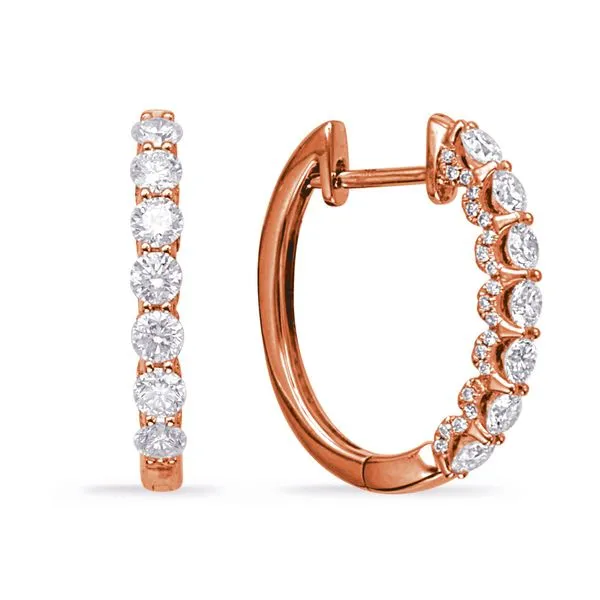 Rose  Gold Diamond Earring Raleigh Diamond Fine Jewelry Raleigh, NC