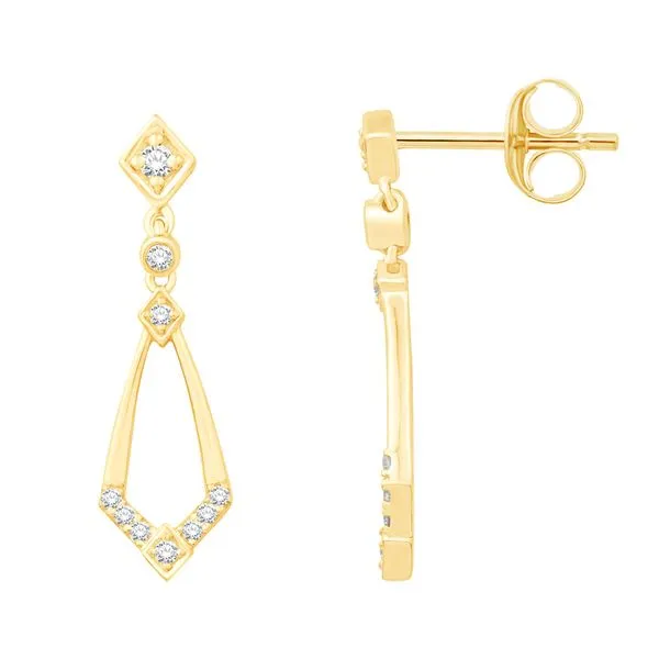 Yellow Gold Diamond Earring J. Meredith Jewelers Delafield, WI