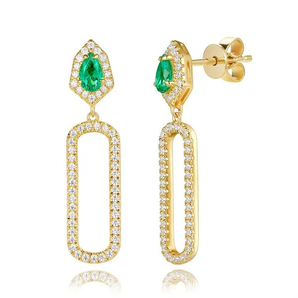Yellow Gold Diamond & Tsavorite Earring Jimmy Smith Jewelers Decatur, AL