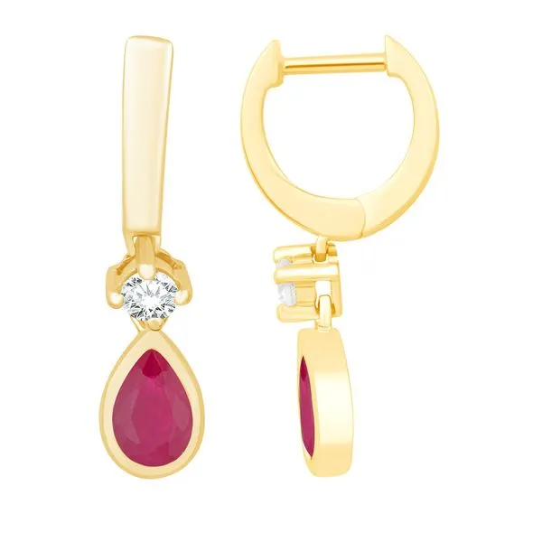 Yellow Gold Diamond & Ruby Earring Tennies Jewelry Appleton, WI