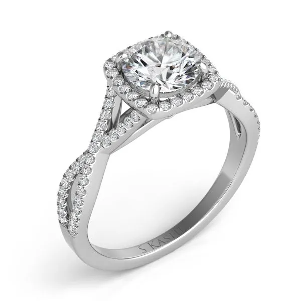 White Gold Halo Engagement Ring Tennies Jewelry Appleton, WI