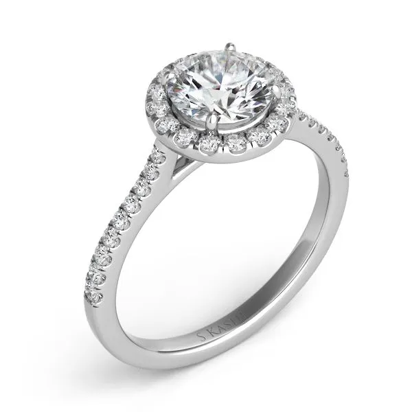 White Gold Halo Engagement Ring Tennies Jewelry Appleton, WI