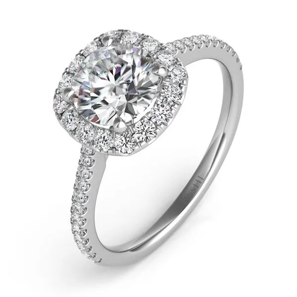 White Gold Halo Engagement Ring Tennies Jewelry Appleton, WI