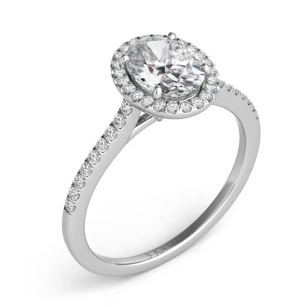 White Gold Halo Engagement Ring Tennies Jewelry Appleton, WI