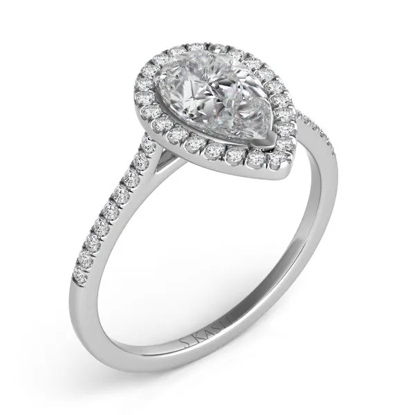 White Gold Halo Engagement Ring Tennies Jewelry Appleton, WI