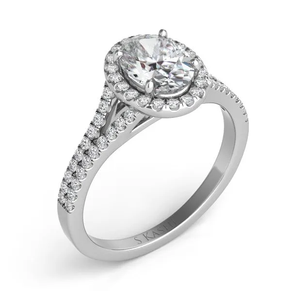 White Gold Halo Engagement Ring Tennies Jewelry Appleton, WI
