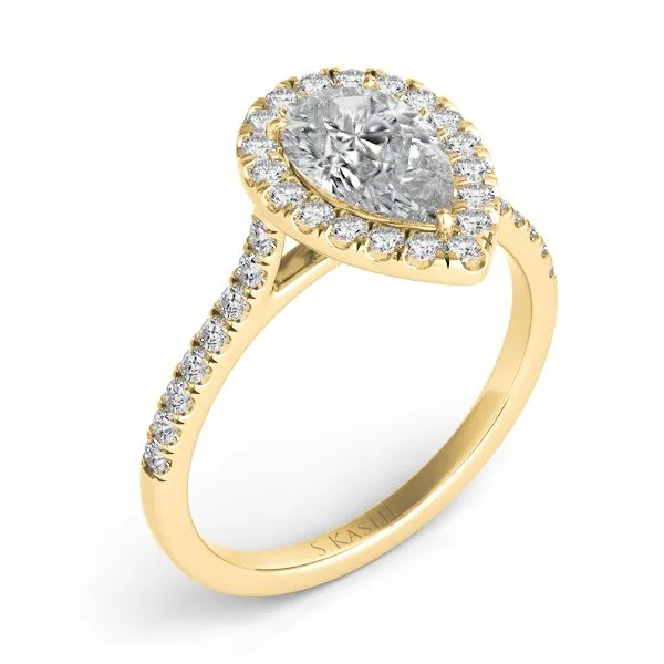 Yellow Gold Halo Engagement Ring Spencer's Jewelers Athens, GA