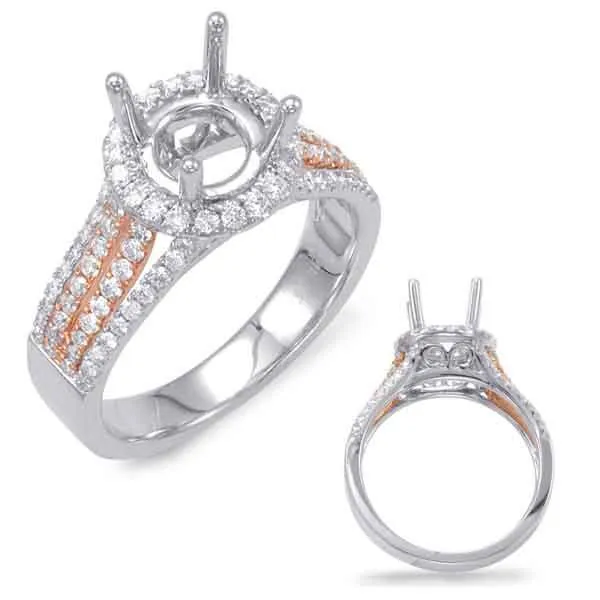 White & Rose Gold Engagement Ring Tennies Jewelry Appleton, WI