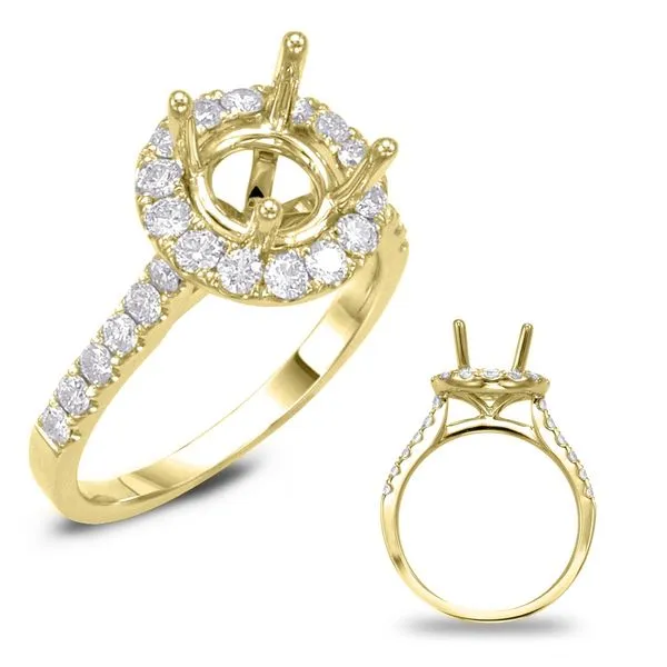 Yellow Gold Halo Engagement Ring Tennies Jewelry Appleton, WI